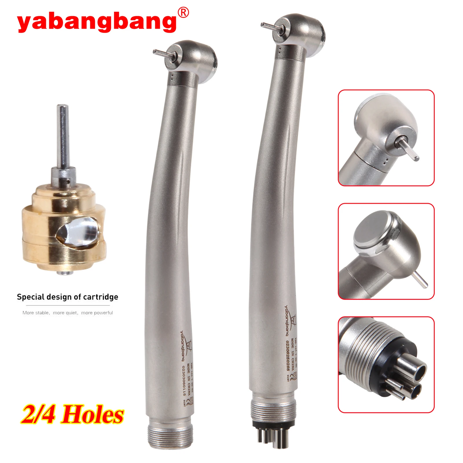4/2Hole Dental High Speed Handpiece Turbine Cartridge Push Button Clean Big Head Teeth Single Water Spray NSK Style High quality view 3