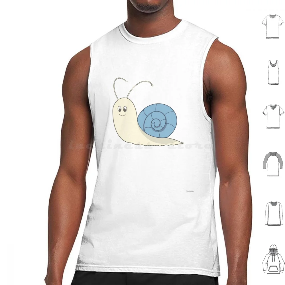 Happy Blue Snail Tank Tops Vest Sleeveless Blue Snail Mystery Snail Slug Shell Pet Crustacean Bug Insect Animal Happy Cute