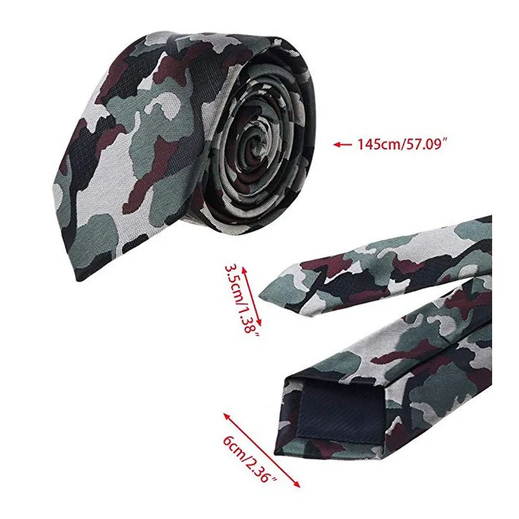 Men's camouflage tie uniform military green color woven 6cm narrow edition Korean polyester men's jacquard arrow shaped tie