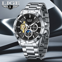 2025 LIGE New Automatic Mens Watch Fashion Casual Mechanical Watches Men Waterproof Luminous Tourbillon Wristwatch Reloj Hombre