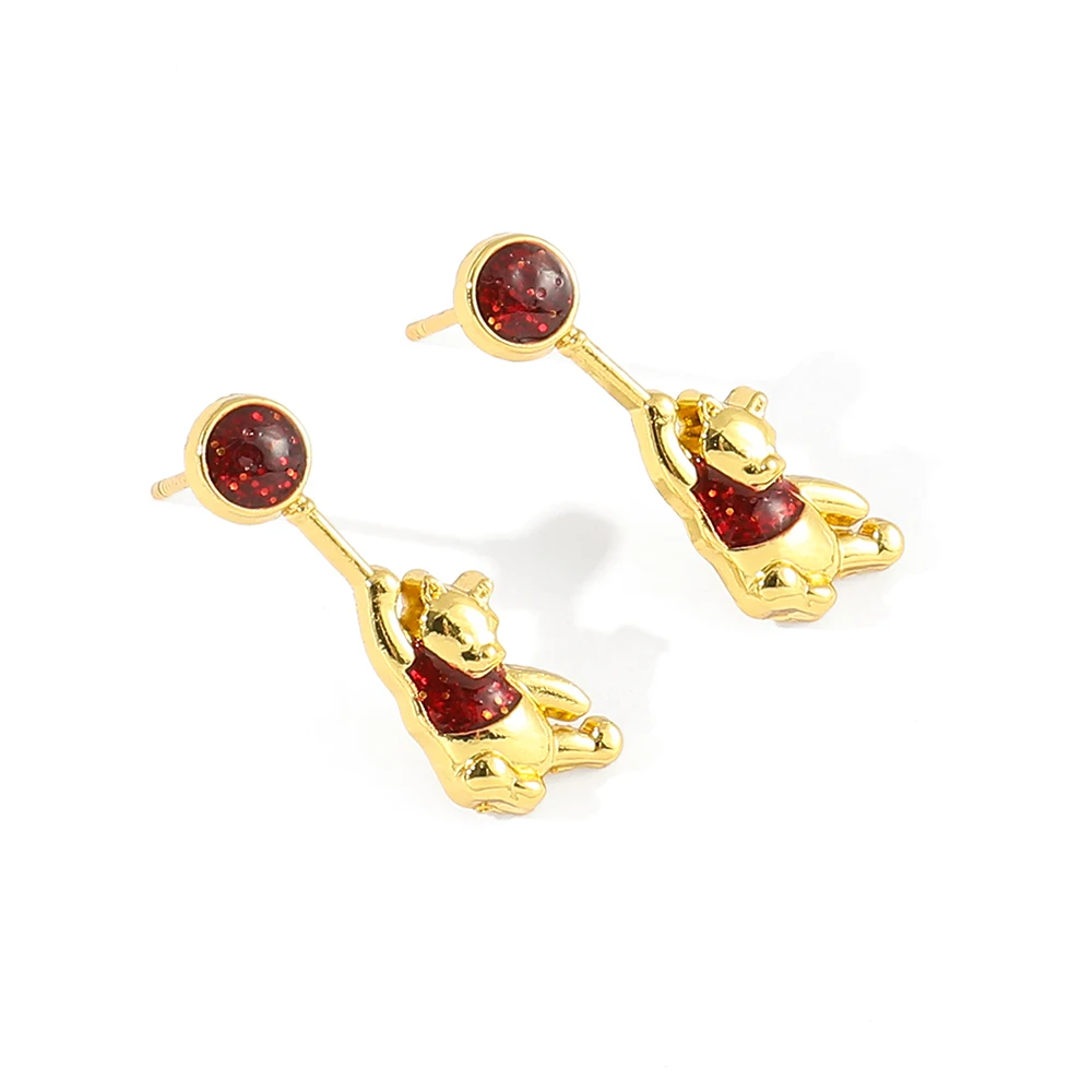 أقراط ديزني اللطيفة ويني ذا بوه أقراط ويني عصرية متقدمة لهدايا مجوهرات عيد الميلاد للفتيات