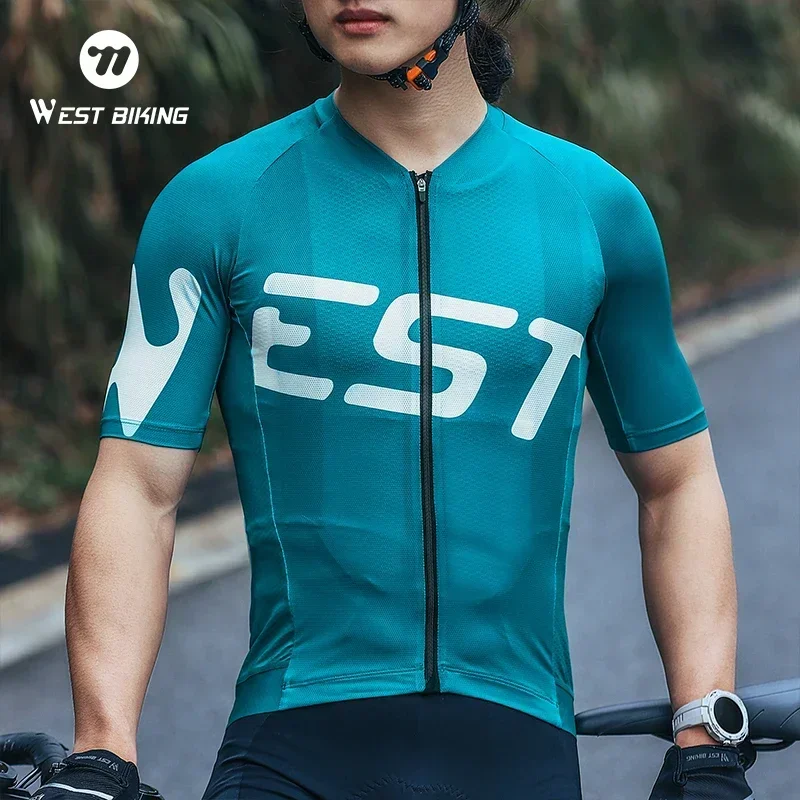 

WEST BIKING велосипедный трикотаж для мужчин и женщин, летние топы для гонок на велосипеде, одежда для велосипедиста с короткими рукавами, рубашка, одежда для велосипеда