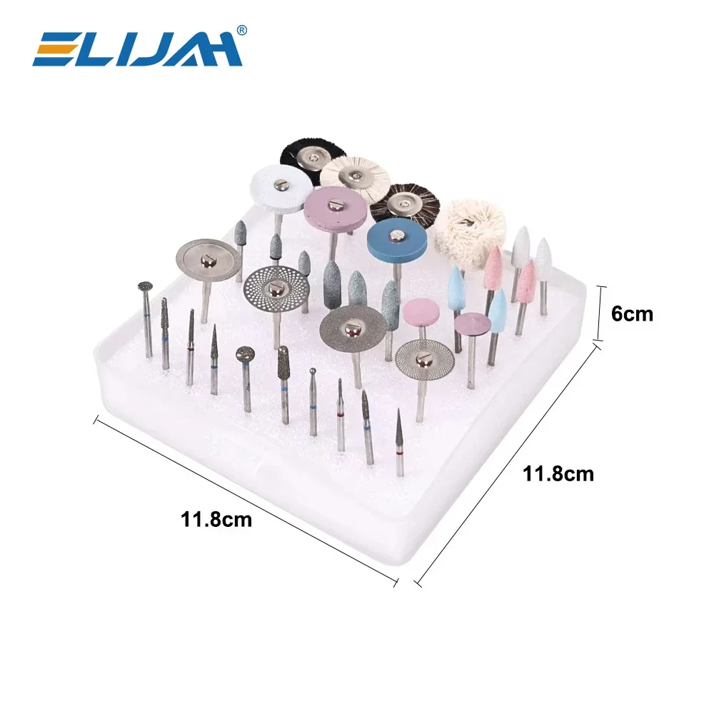 ELIJAH Dental Polishing Kit HP Shank 35Pcs/Set Diamond & Silicone Tools for Ceramic Porcelain Laboratory Grinding & Finishing - view 3