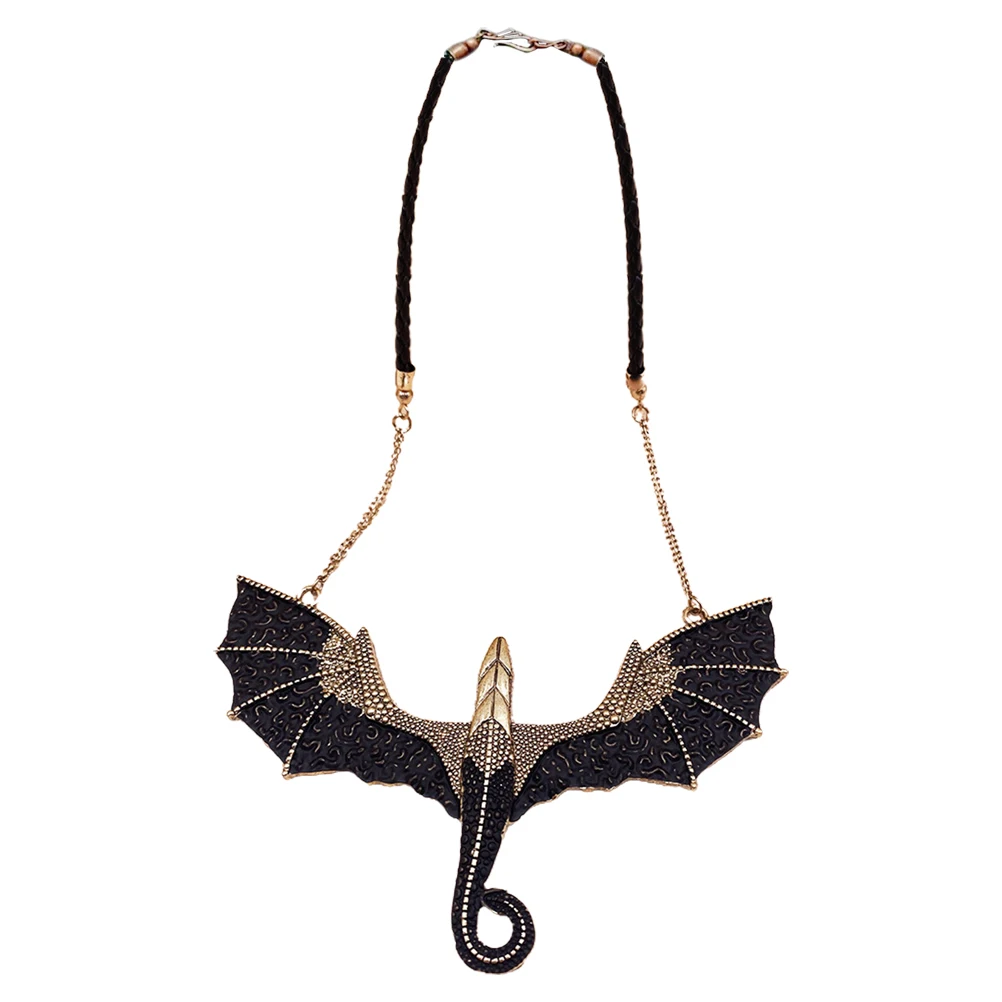 

Gothic Necklace for Women Men Vintage Chain Pendant Jewelry Steampunk Wing Dragon Necklaces Costume Party Accessory Retro