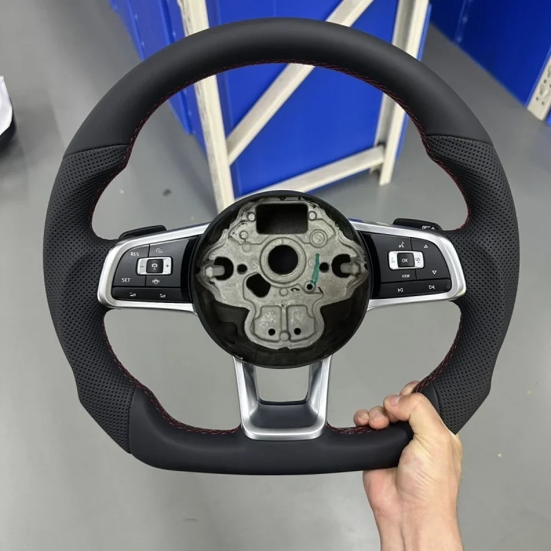 Customized Leather Car Steering Wheel For Volkswagen Passat Golf 4 5 6 7 8 GTI R MK5 MK6 MK7 MK8 Steering Wheel