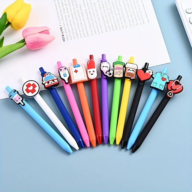 Random Colors Nurse Theme Ballpoint Pen, Nurse Section Push Neutral Pen, Medical Nurse Pen, Medical Push Ballpoint Pen