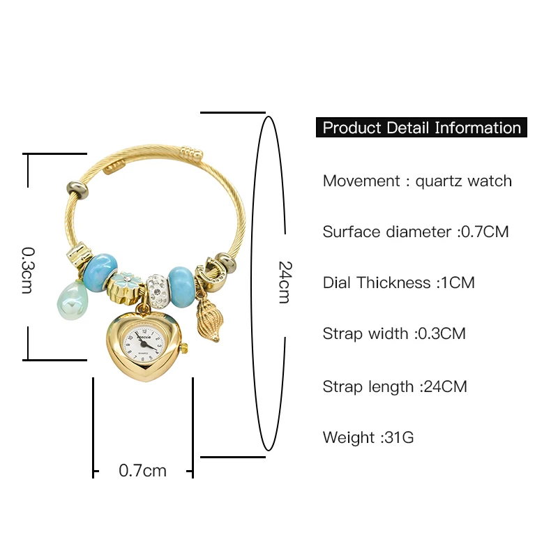 Модные женские часы-браслет Love Повседневная элегантность со стильными украшениями изысканных круглых кварцевых часов