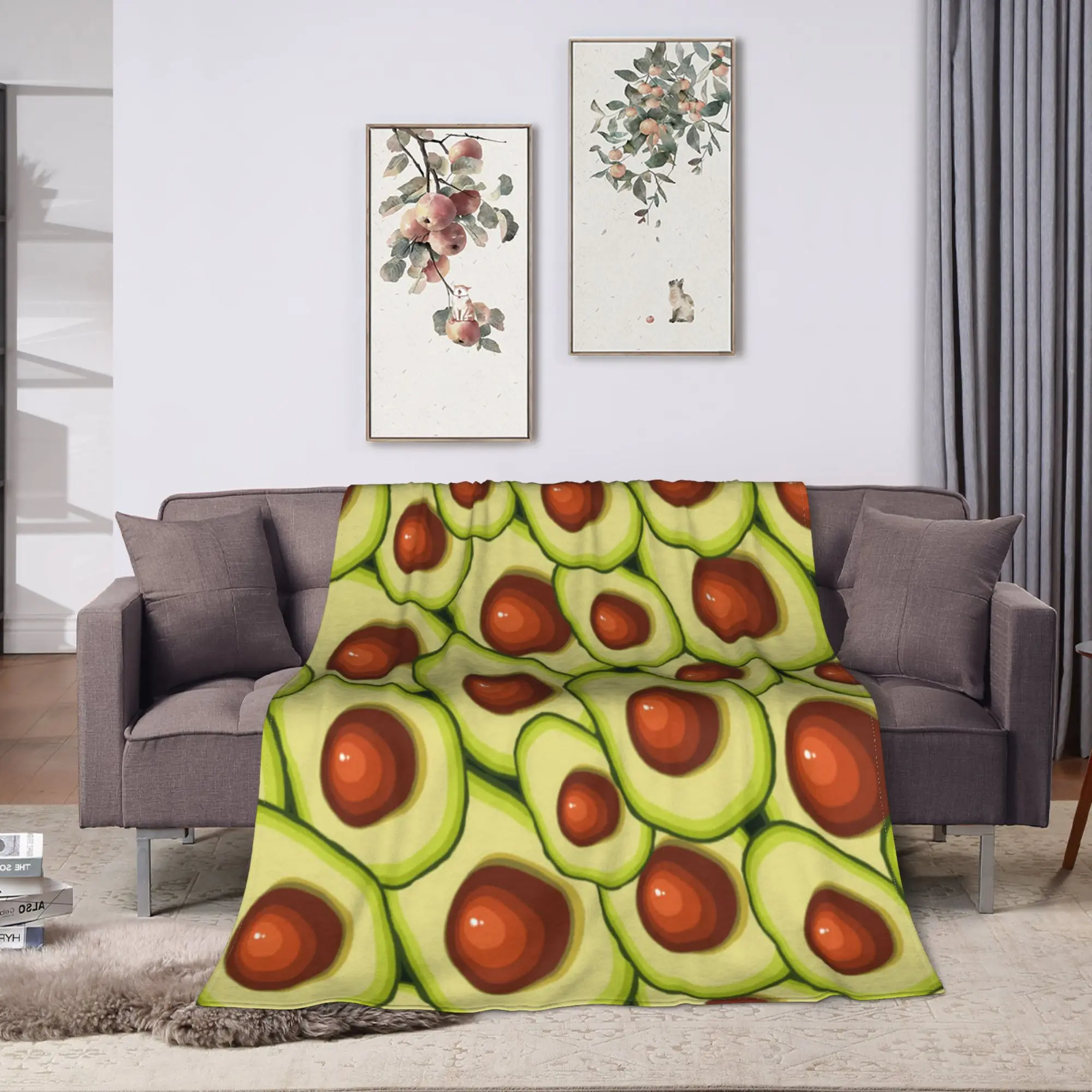 Cute Fruit Vegetable Plush Blanket Child  Flannel Throw Blanket For Outdoor Super Soft Custom Quality Bedspread Gift Idea