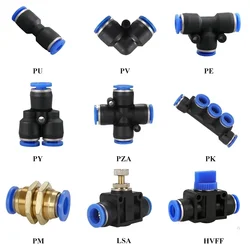 Pneumatische Fitting Rohrverbinder Rohr Luft Schnellanschlüsse Wasser Push-In-Schlauch Kunststoff 4mm 6mm 8mm 10mm 12mm 14mm PU PE PY LSA HVFF