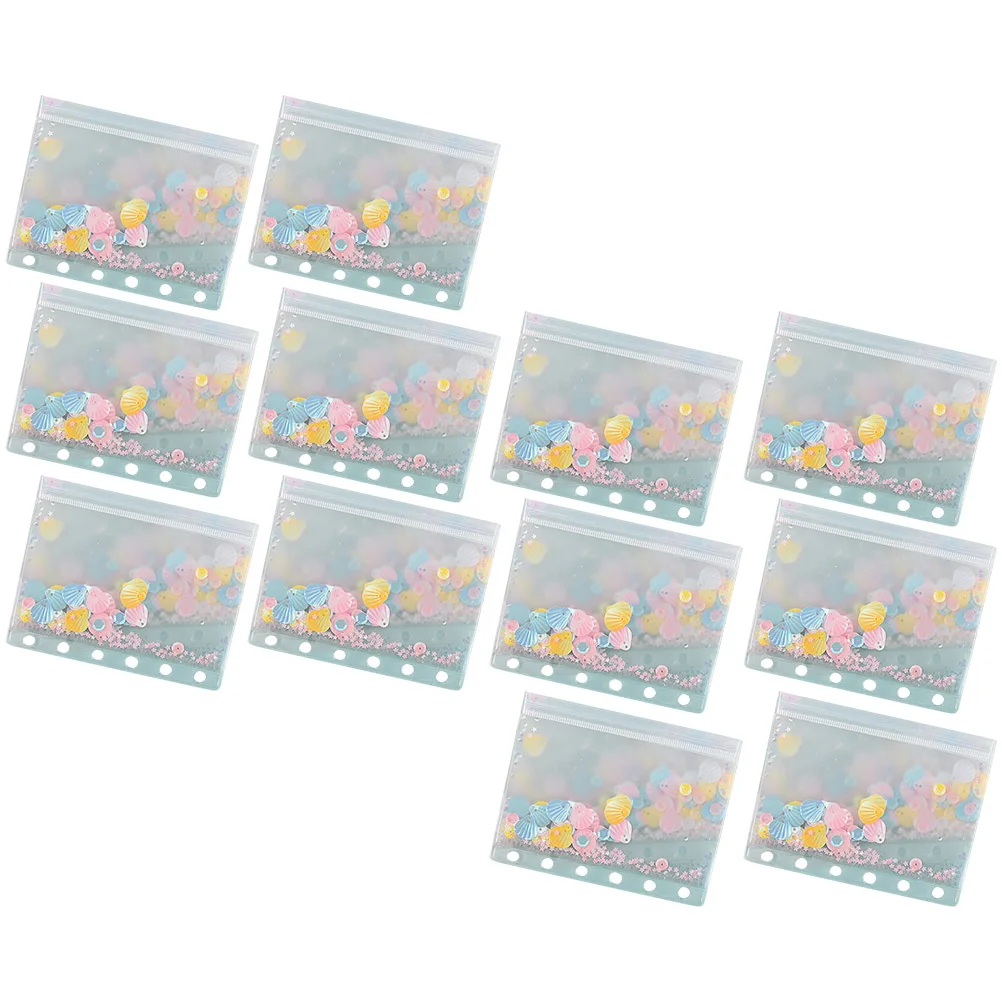 

12pcs A6 Envelopes PU Cover 6 Pu Notebook Cover Holes Office Supplies Stainless Steel Folder Organizer Notebook Storage