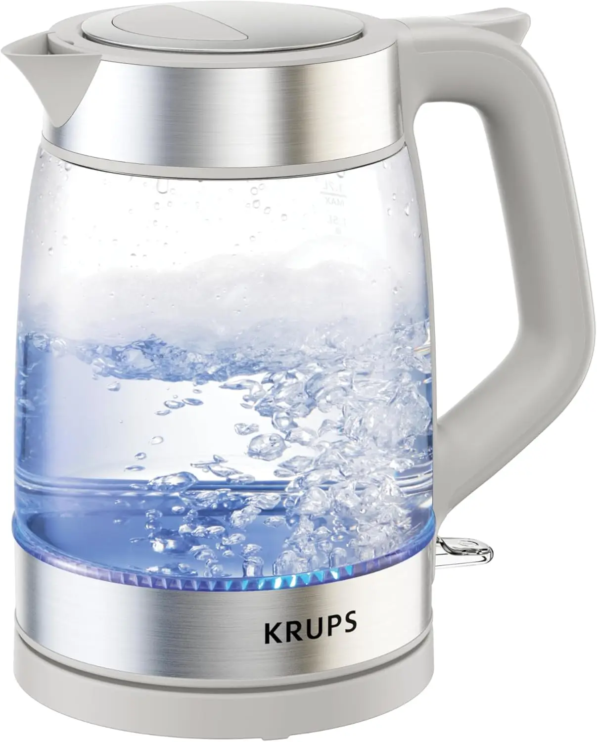 

Electric Kettle 1.8-Qt 1500W with LED Indicator, Auto Shut-off, Rapid Boil, Glass Carafe, Grey