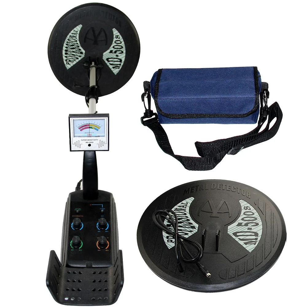 Originale High-End MD-5008 Metal Detector sotterraneo Gold Digger caccia al tesoro ad alta profondità con due bobine di attrezzi