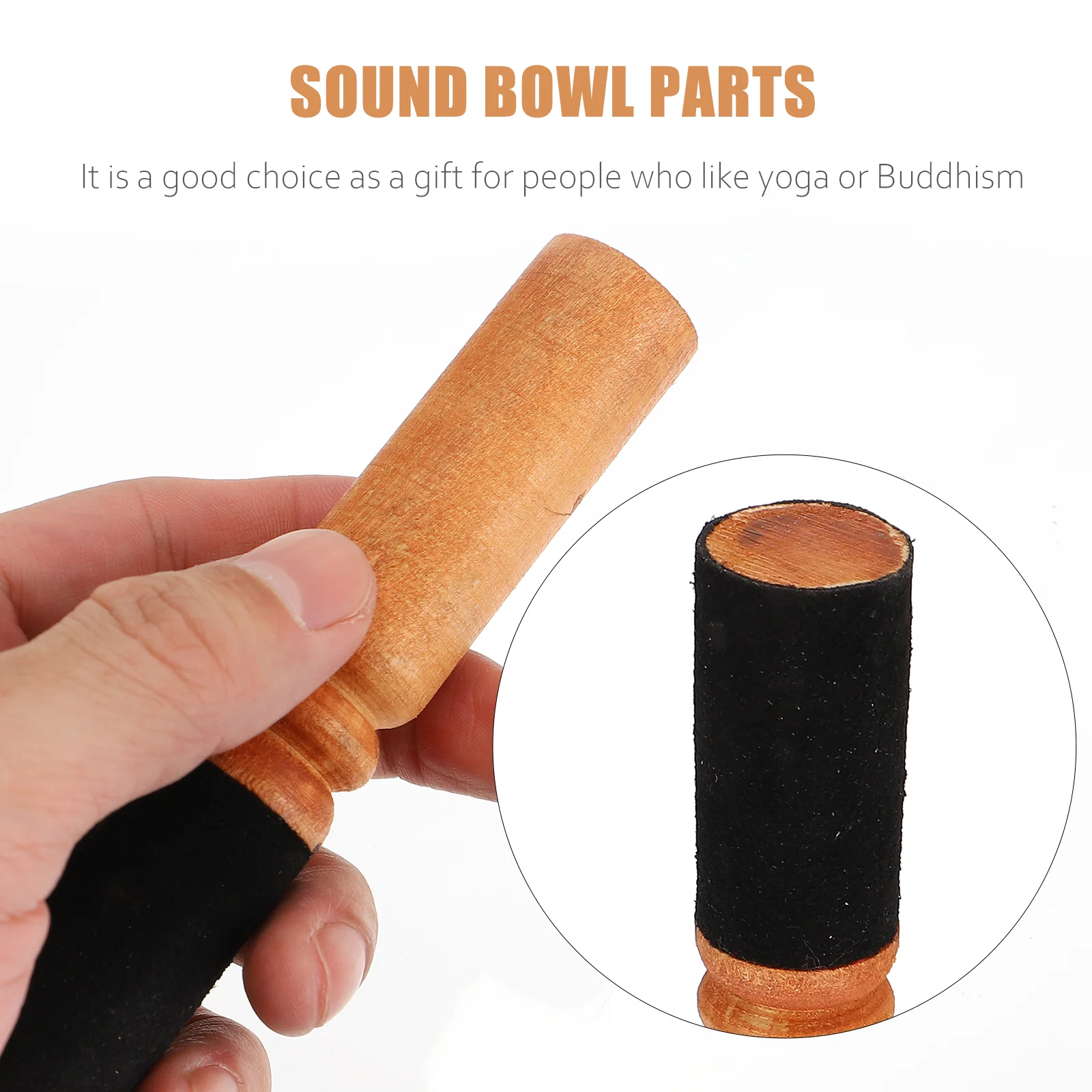 Singing Bowl Stick Hand-made Buddha Stickers Wooden Mallet Sound Chanting Bowls Parts Tool Accessory