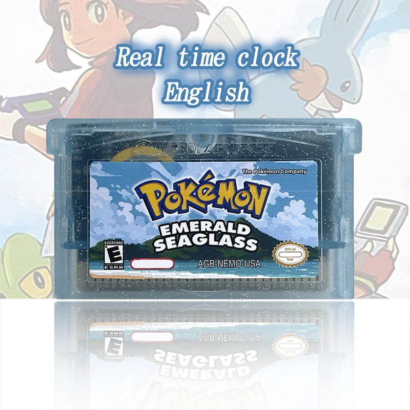 الولايات المتحدة الأمريكية نسخة RTC فلاش عربة البوكيمون الزمرد النورس GBA لعبة خرطوشة لعبة فيديو وحدة التحكم بطاقة روم هاك اللغة الإنجليزية