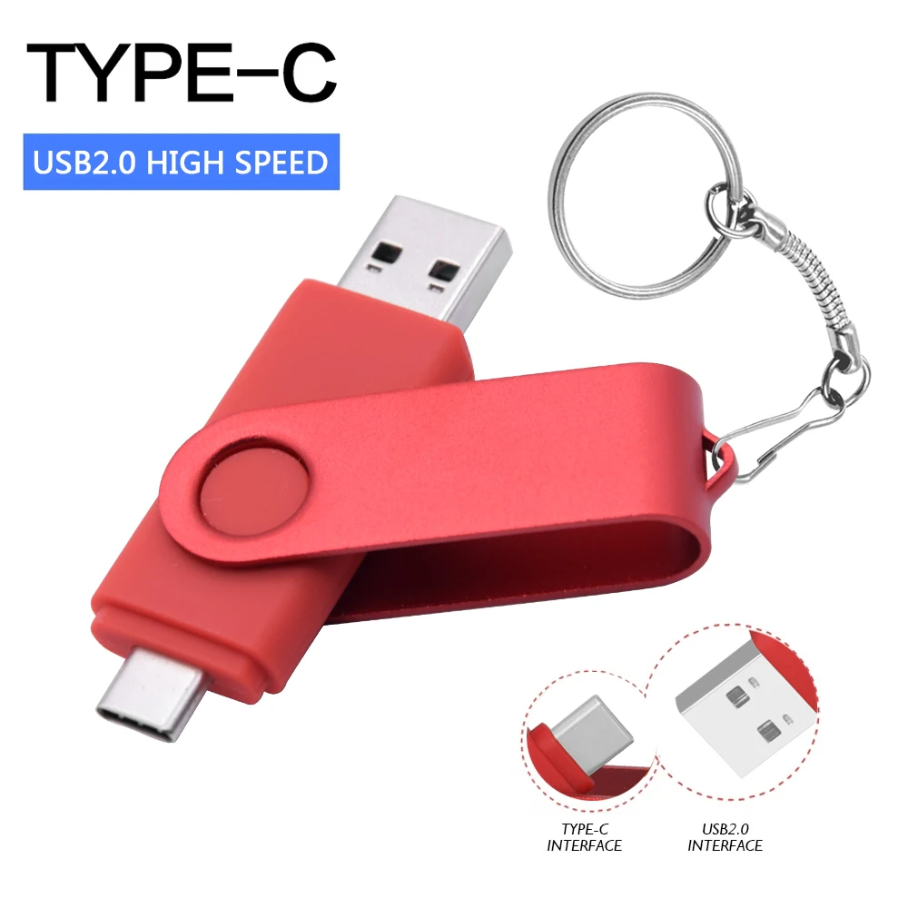 

Type-c OTG USB Flash Drive 128GB 64GB USB 2.0 Pen Drive Cle USB Stick for Type C Android/PC 4GB 8GB 16GB Pendrive 32GB Memoria U