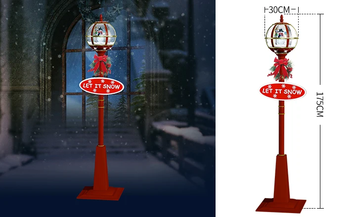 FY Christmas Pillar Lamp Post with Colorful LED Lights
