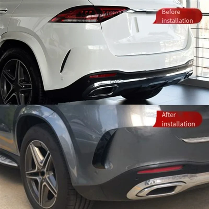 

AUTO 2Pcs Car Rear Bumper Splitter Spoiler Canard Air Vent Trim For Benz GLE Class W167 GLE53 GLE350 GLE450 GLE300D 2020-2022