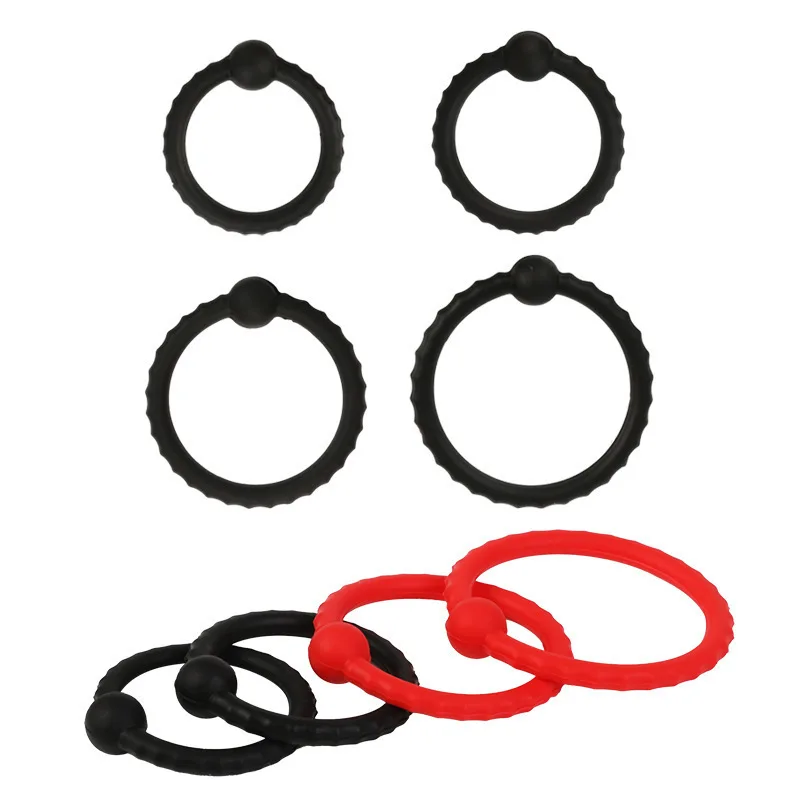 Four Pieces of Pearl Locking Essence Sun Ring Silicone Penis Suitable for Male Sexual Erection Long-lasting Ring