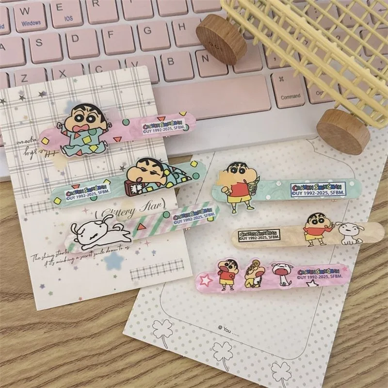 New Crayon Shin-chan One-word Clip Colorful Cute Fashionable Fun and Creative Bangs Traceless Hair Clip Jewelry Gift for Friends view 4
