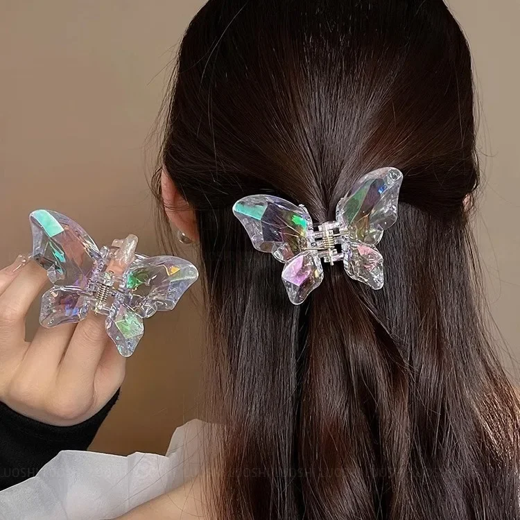

Cute Transparent Hair Claw Clips Barrettes Mini Butterfly Hair Clips for Women Non-slip Girls Headband Hair Accessories