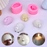 Cute Sheep Silicone Candle Mold Candle Aromatherapy Mould Imal Soap Resin Plaster Making Mould Cake Decor Baking Tool Gifts