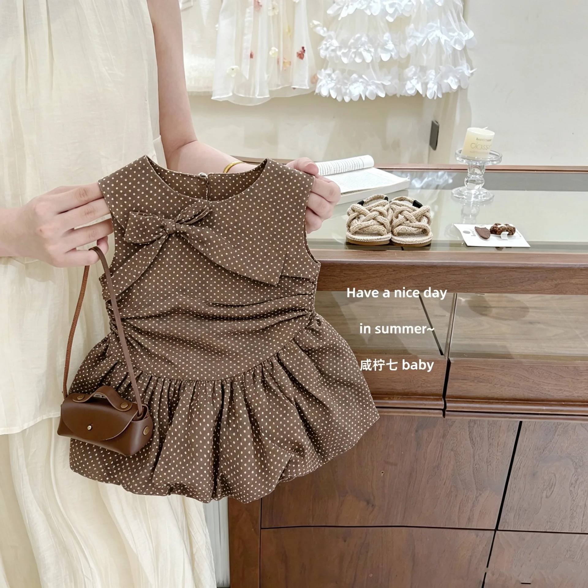 2026 New Summer Style for Girls Fashion : Sleeveless Princess Dress with Bowknot Vest Korean Style Dress