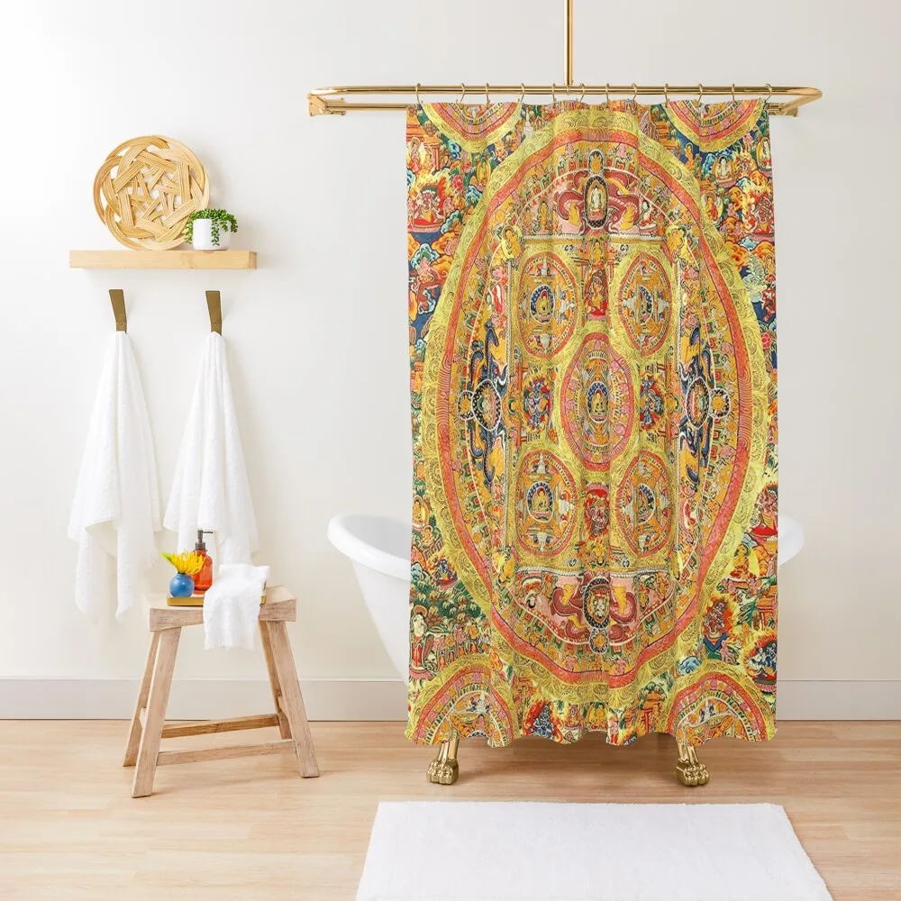 

Buddhist Mandala Meditation Thangka 44 Shower Curtain Elegant Bathroom Curtain Bathroom Accessory