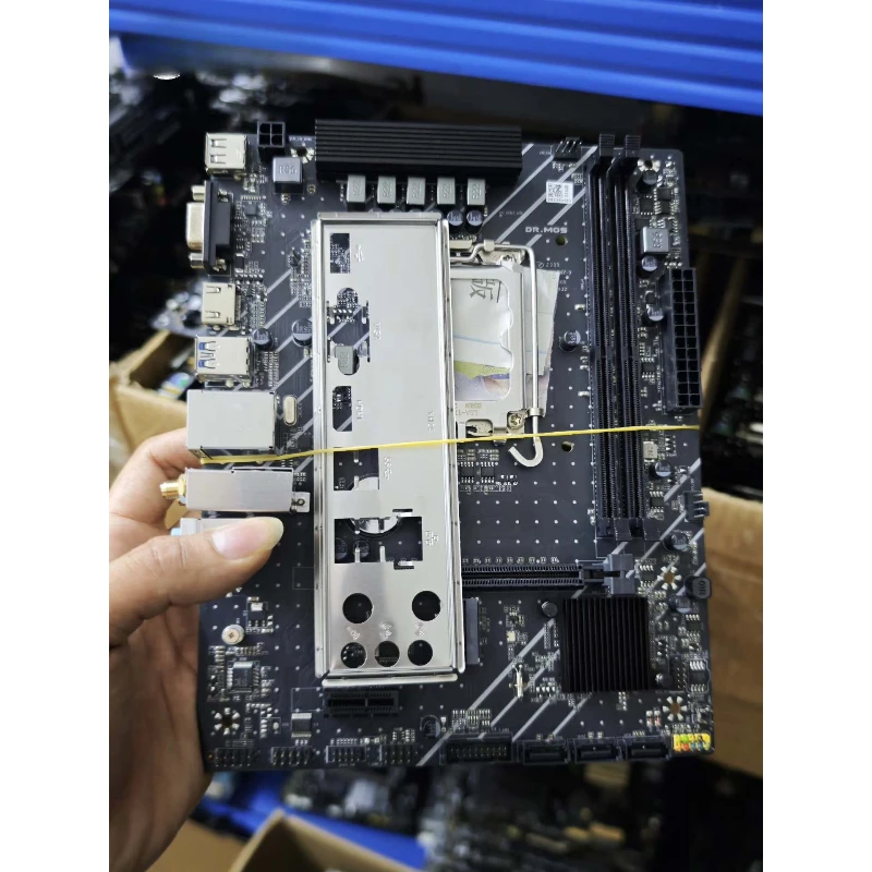 Used mATX Motherboard for PASON H610M-A WIFI LGA1700 DDR4 WIFI BT Dual M.2 12/13/14Gen Intel With IO Shield
