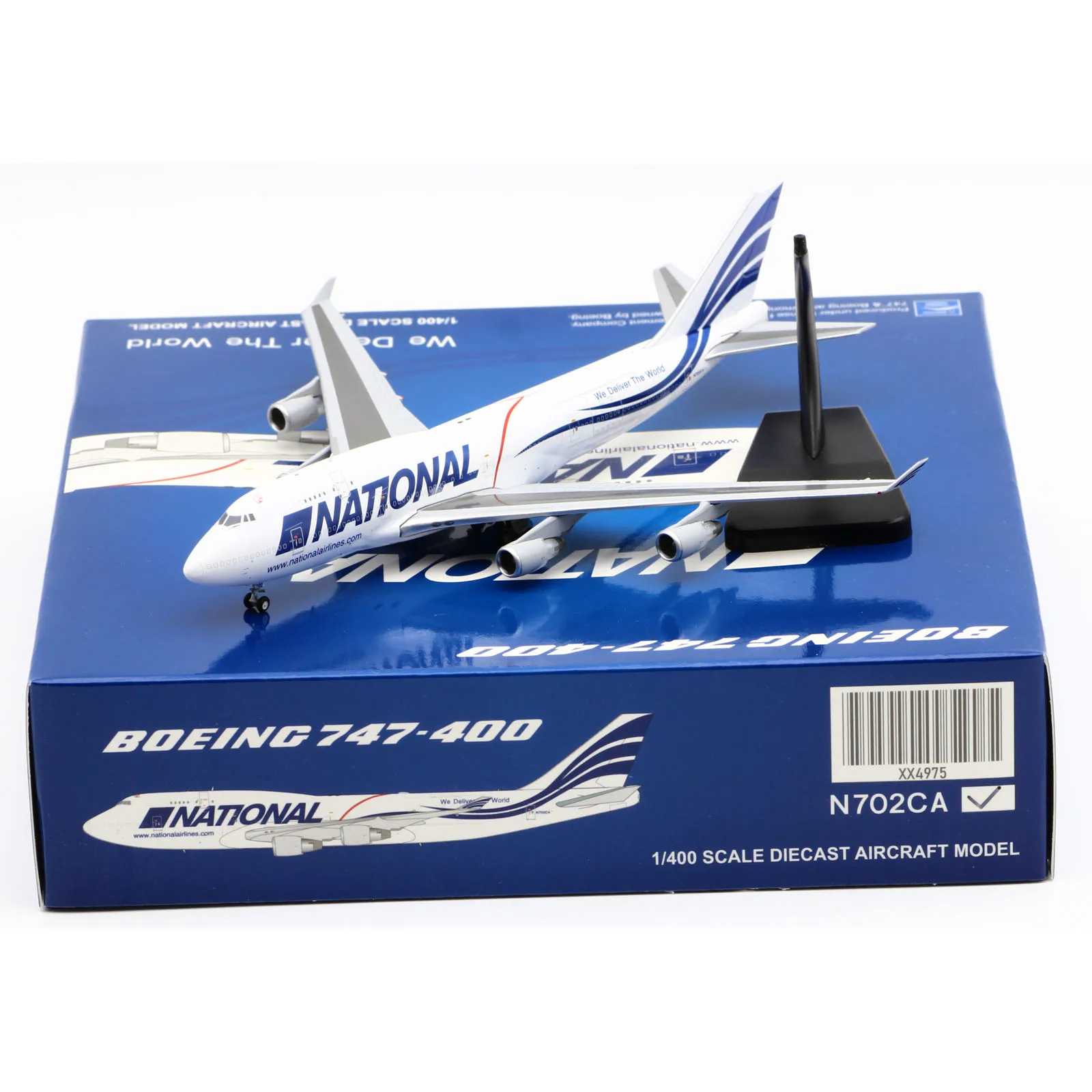 

XX4975 Alloy Collectible Plane Gift JC Wings 1:400 National Airlines Boeing B747-400(BCF) Diecast Aircraft Jet Model N702CA