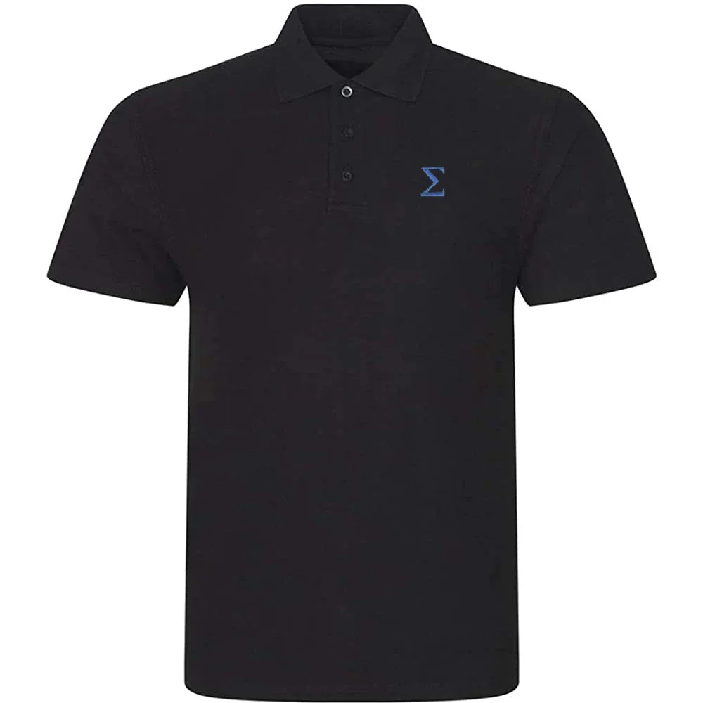 Lyprerazy Men's Casual Polo Shirt Sigma Embroidered Short Sleeve Golf Polo-Shirt