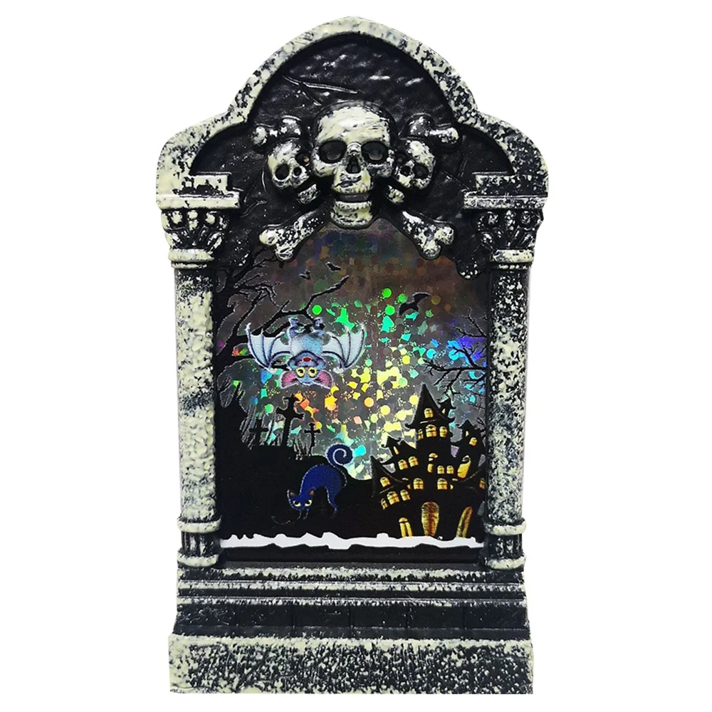 Halloween Bar Decoration Wind Lantern Small Tombstone Simulation Gradient LED Lighting Scene Layout Decoration Props D