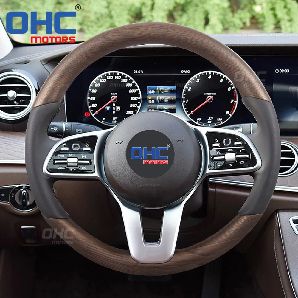 

Подходит для трансграничного Mercedes-Benz A-Class E-Class E300, кожаного руля из красного дерева в сборе, модифицированного рулевого колеса автомобиля