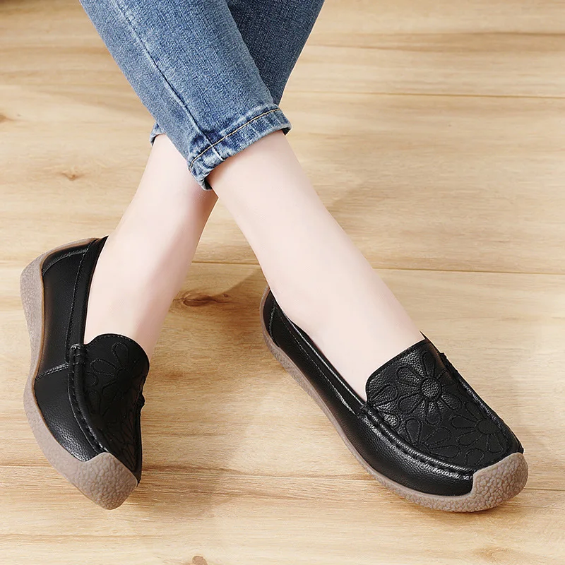 

Женские слипоны с мягкой подошвой, нескользящие, легкие и удобные туфли на плоской подошве с сухожильной подошвой, повседневные лоферы для женщин.