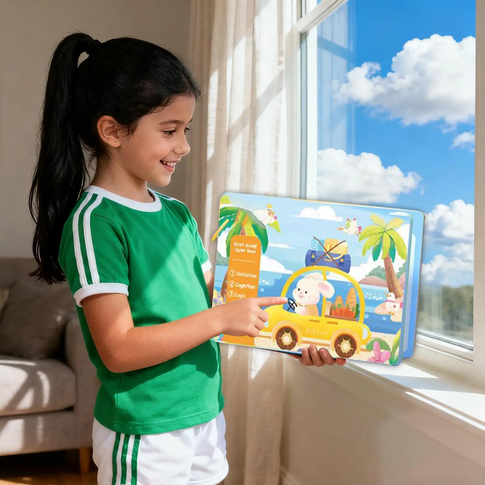 활동 보드북 미세 운동 능력 학습 감각 장난감 아기를 위한 대화형 책 자동차 비행기 레스토랑 유모차용