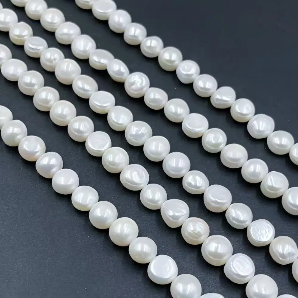 

Высококачественные оптовые бусины-разделители из натурального пресноводного барочного жемчуга в форме монет, белые, 10-11 мм