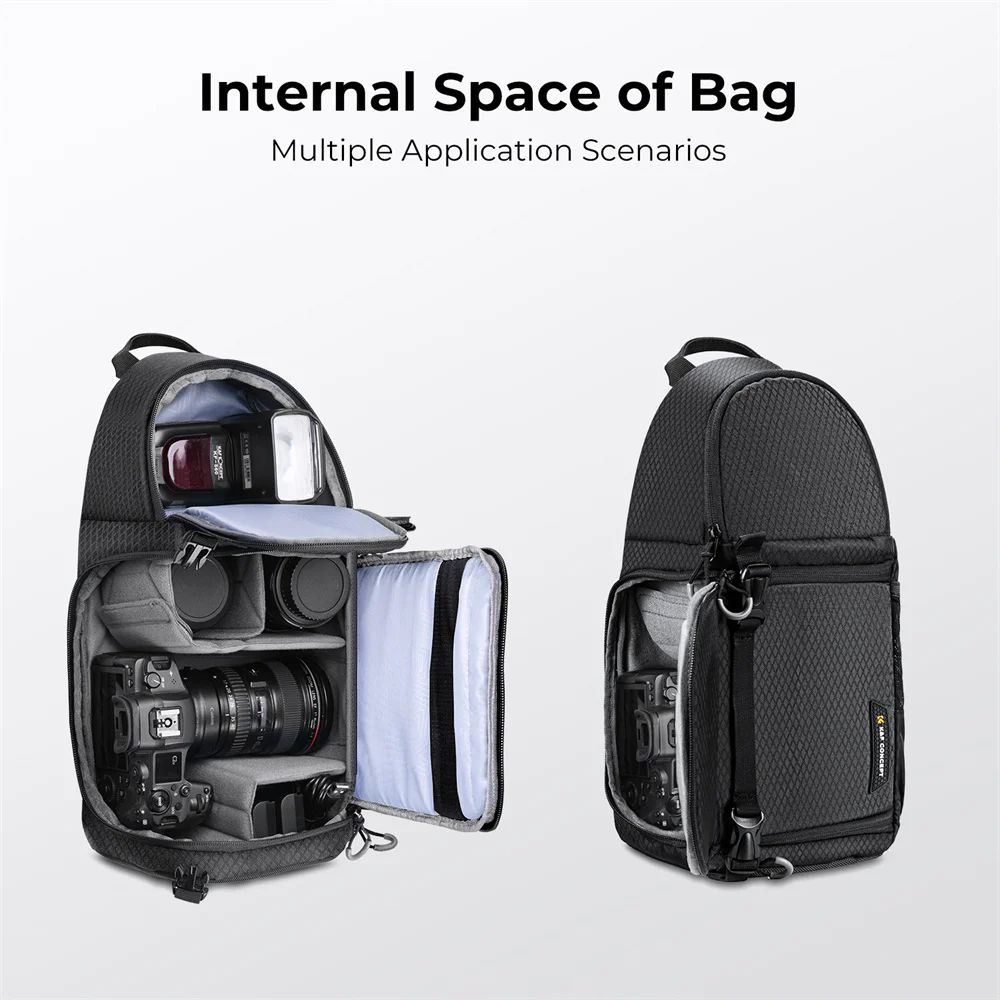 K&F Concept Borsa per fotocamera Zaino per fotografia Zaino per fotocamera impermeabile da 10 litri Zaino per fotocamera DSLR/SLR Borse per fotografia