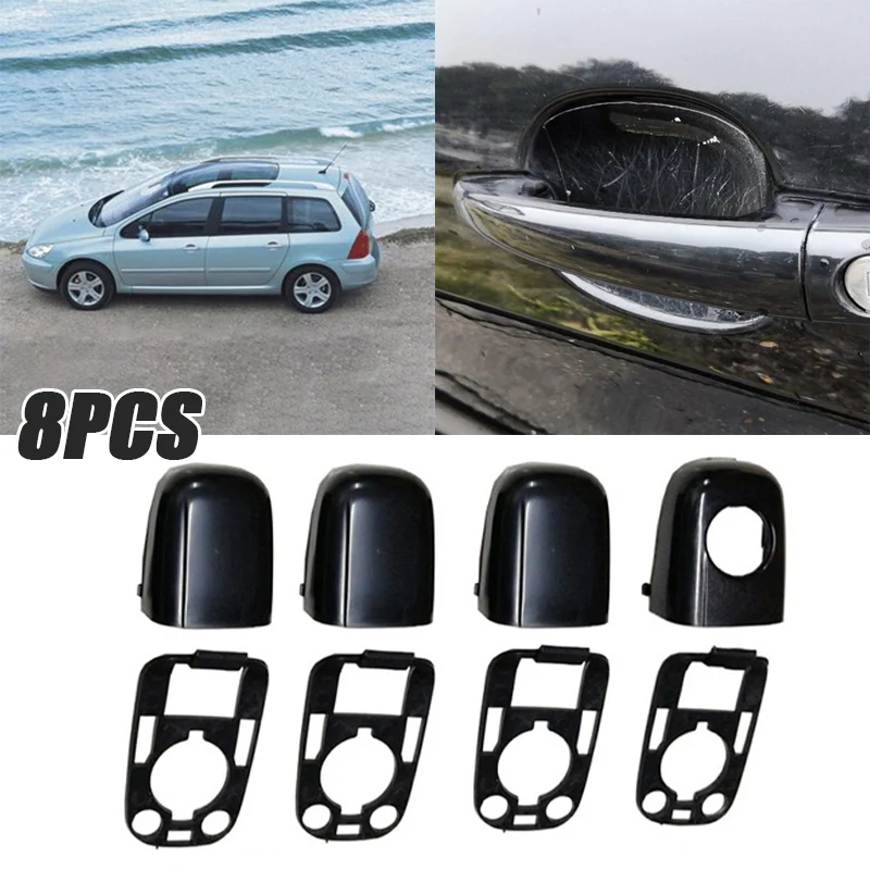 Copertura del cappuccio dell\'estremità della maniglia della porta in ABS da 8 pezzi per Peugeot 307 per la maniglia della porta Citroen C2 C3
