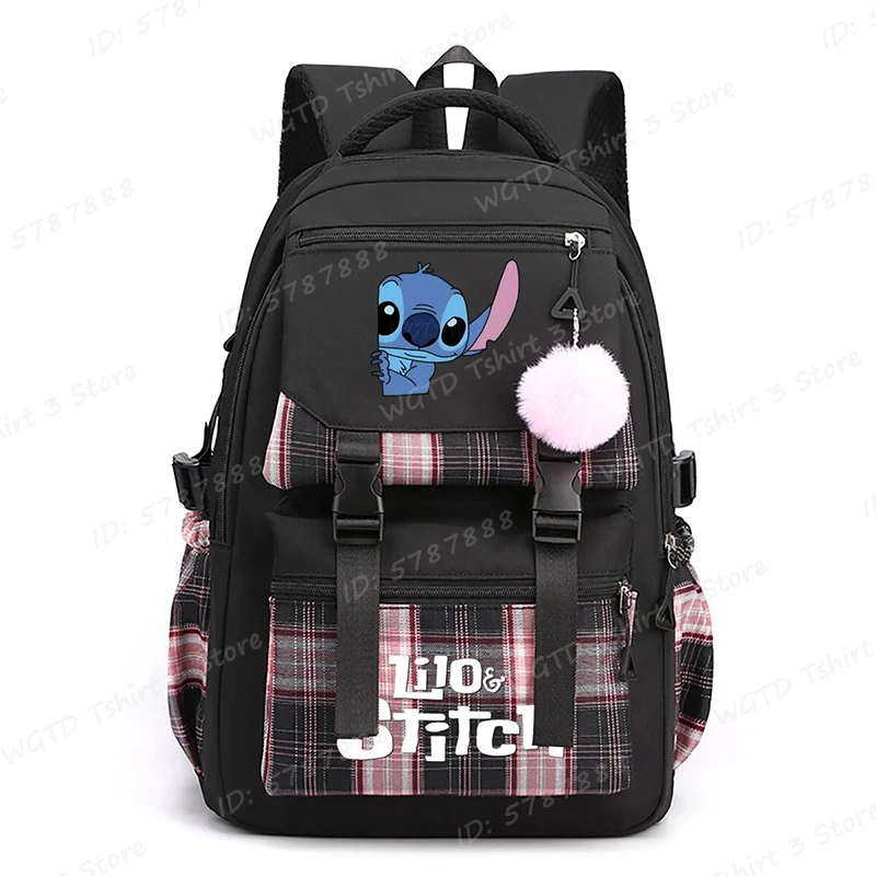 

School Backpack For Kids Teen Cute Cartoon Disney Stitch Schoolbags Fashion Women Men Large Capacity Laptop Backpack Travel Bag