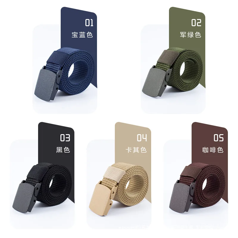 

3.8cm Outdoor Sports Nylon Tactical Belt Plastic Buckle Woven Men and Women Environmental Protection Pants Belt