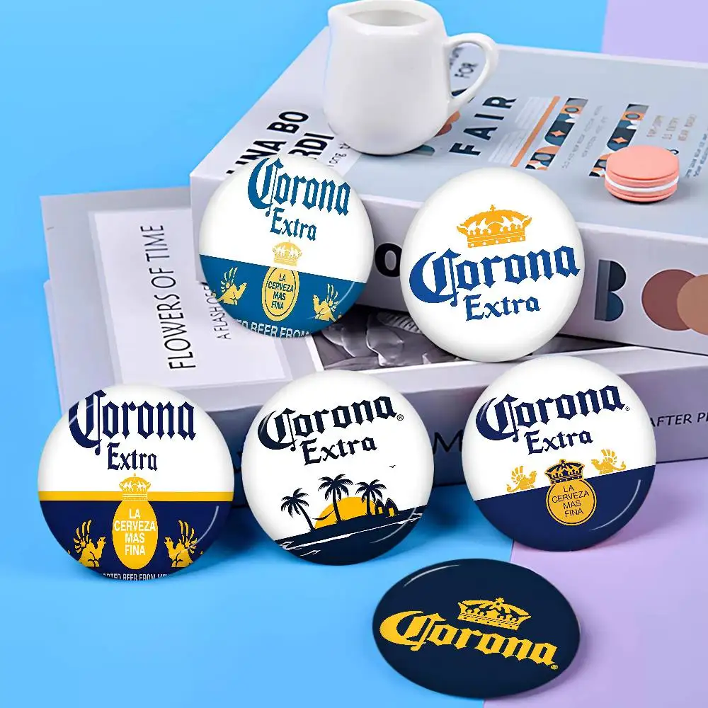 C-Corona E-Extra Beer Photo Brooches Creative Round Badge Gifts Pins 32/44/58mm