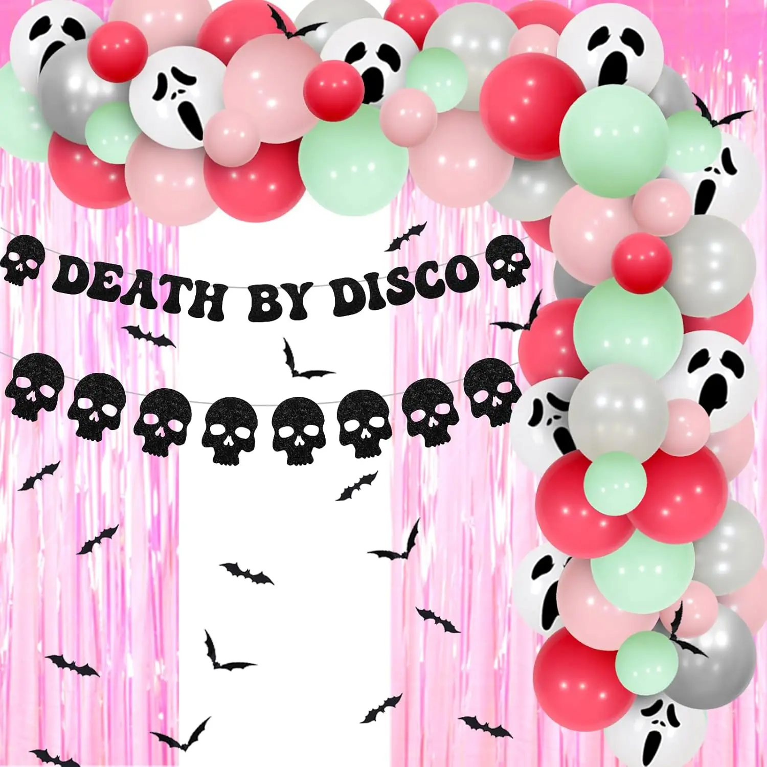 

Joymemo готический Хэллоуин вечерние Death By Disco Skull Banner возд