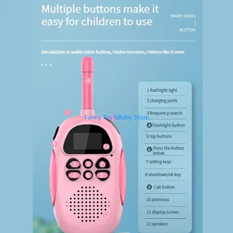 ของเล่นวิทยุ Walkie ระยะไกลสำหรับเด็กพร้อมการเคลื่อนไหวที่แตกต่างและง่ายดายสำหรับการสื่อสารระหว่างผู้ปกครองและงานกลางแจ้ง C90B
