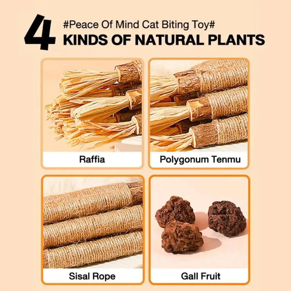 Giocattoli per gatti Pulizia dei denti Silvervine Bastone da masticare Snack per animali domestici Bastoni Roba naturale con erba gatta per gattino Erba gatta Stuzzicare da masticare per O2R5