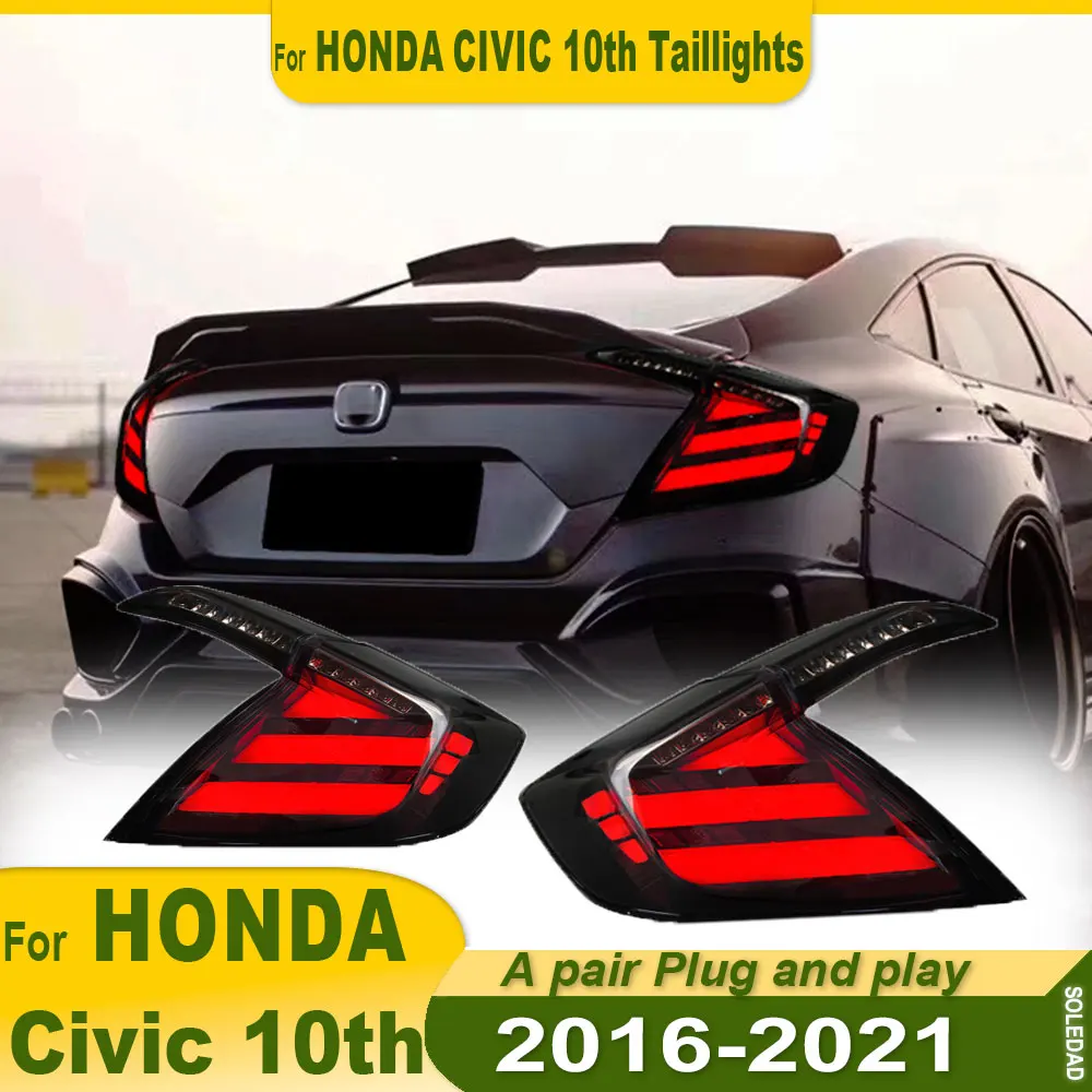 

Car Taillight For Honda 10th Civic 2016-2021 Taillight Rear Tail Lamps LED Lights Tail Light Assembly DRL Sequential Turn Signal
