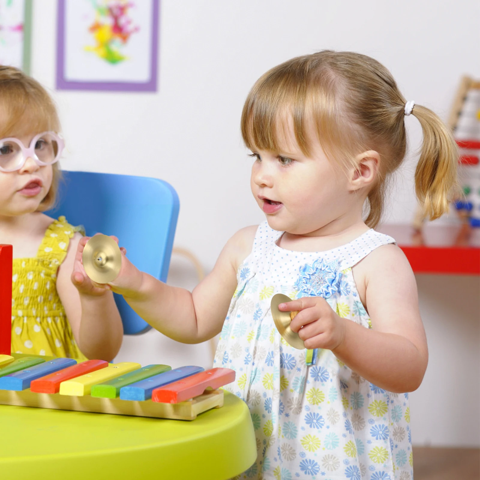 Cymbales pour enfants, Instrument de Percussion, petite cymbale musicale pour enfants, jouets pour bébés, 4 pièces
