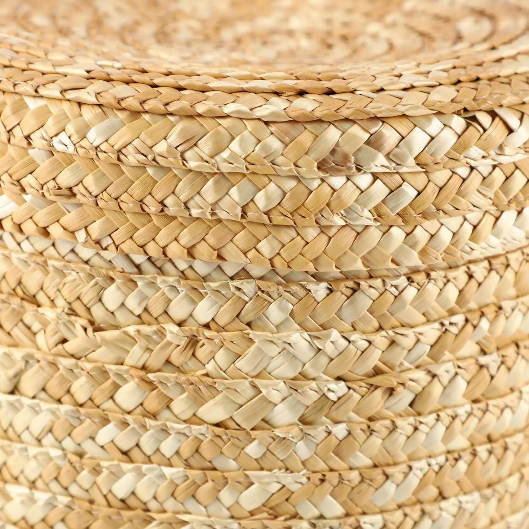 

ABAH-9 Pcs/Set Handmade Straw Woven Storage Basket With Lid Snack Storage Box Laundry Baskets Rattan Storage Flower Basket