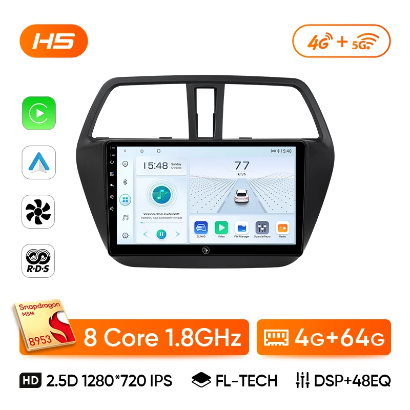 Ainavi Auto Radio Für Suzuki SX4 Kreuz 2006-2013 Für Fiat Sedici Carplay Android Auto Radio Multimedia Player 4G wifi GPS 2 Din