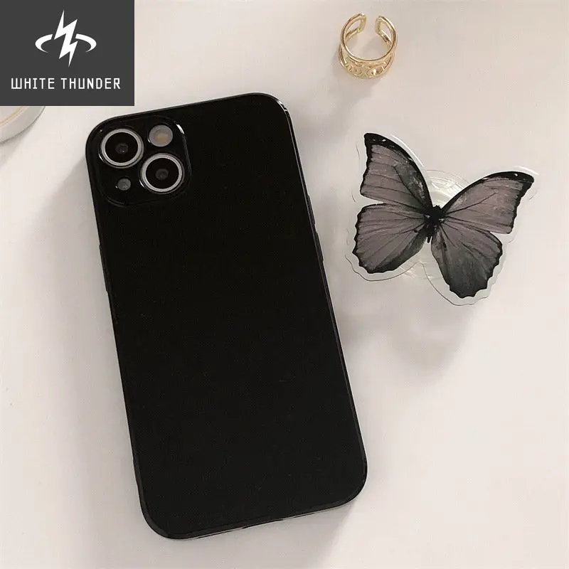Korean Style Personality Black Butterfly Bracket Silicone Anti-fall Shell For iphone 11 12 13 Pro Max X Xs Xr 7 8 P Phone Case