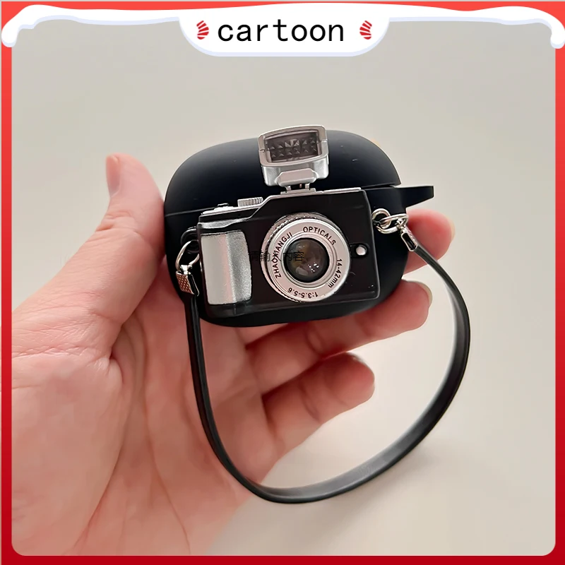 حافظة لهاتف جابرا ايليت 4 اكتيف ، نمط كاميرا كارتونية ، غطاء سماعات سيليكون ، 5 ، Elite4 ، Elite3