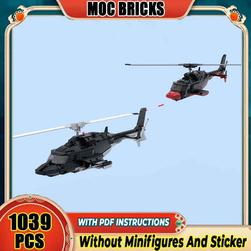 Military Model Moc Building Bricks Special Ops Helicopter Air Wolf Technology Blocks Gifts Christmas Toys DIY Sets Assembly